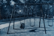 Swings at Night (Withrow Park), 24x30x1.5, SOLD